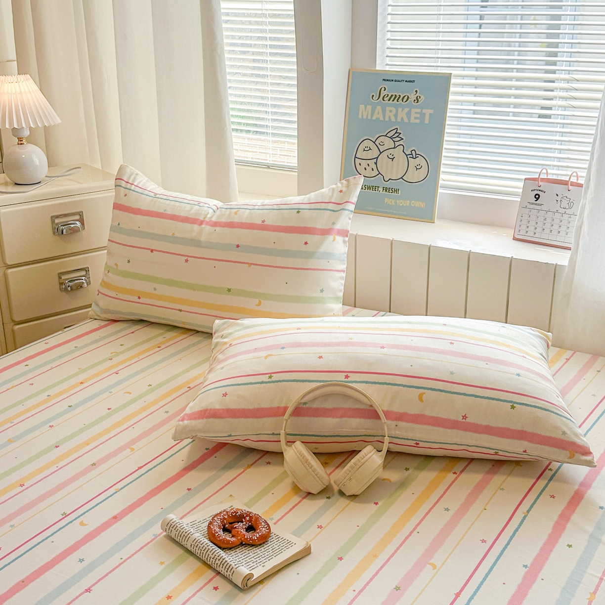 91家纺网 家纺一手货源 找家纺 易辰美 2026新款13372全棉纯棉印花卡通床笠单品床笠单件单床笠 考拉