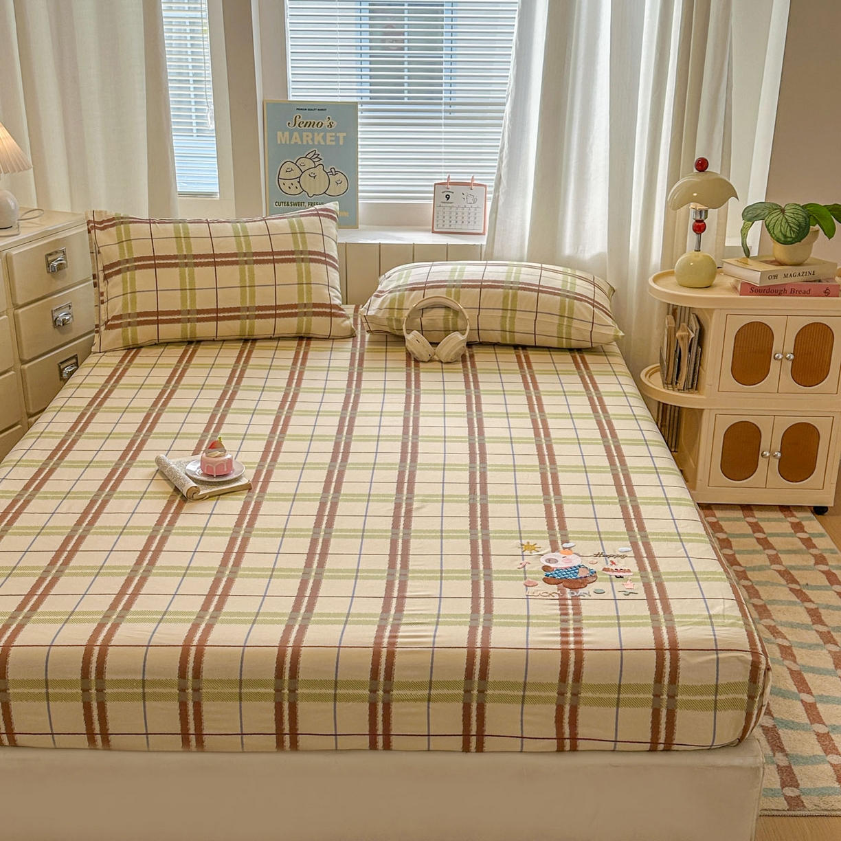 91家纺网 家纺一手货源 找家纺 易辰美 2026新款13372全棉纯棉印花卡通床笠单品床笠单件单床笠 卡皮巴拉