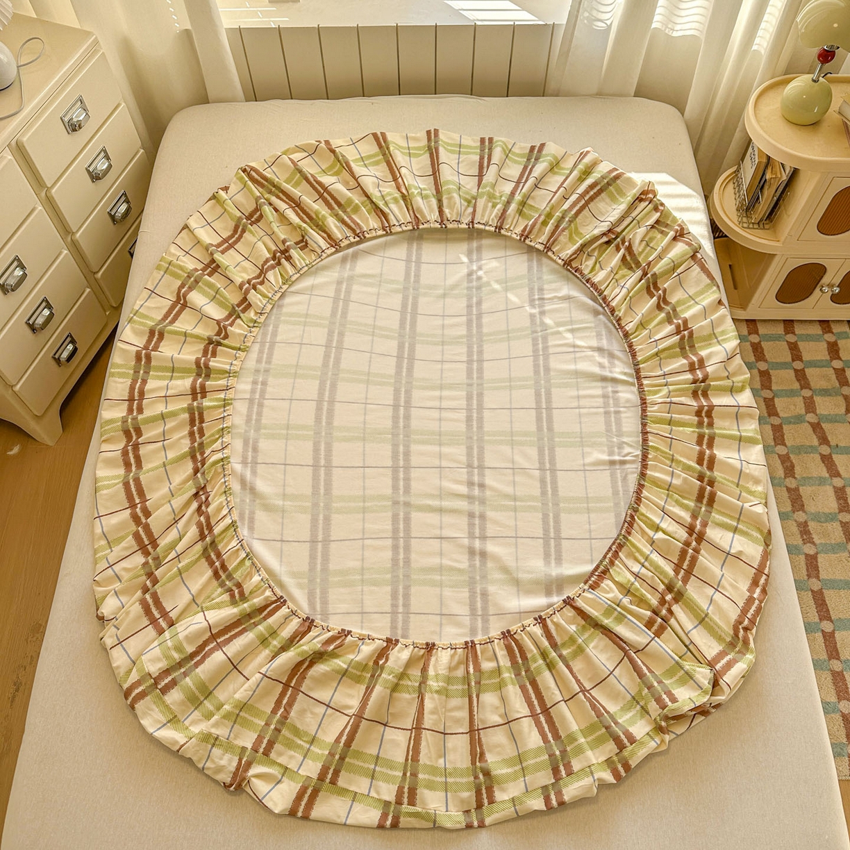 91家纺网 家纺一手货源 找家纺 易辰美 2026新款13372全棉纯棉印花卡通床笠单品床笠单件单床笠 卡皮巴拉