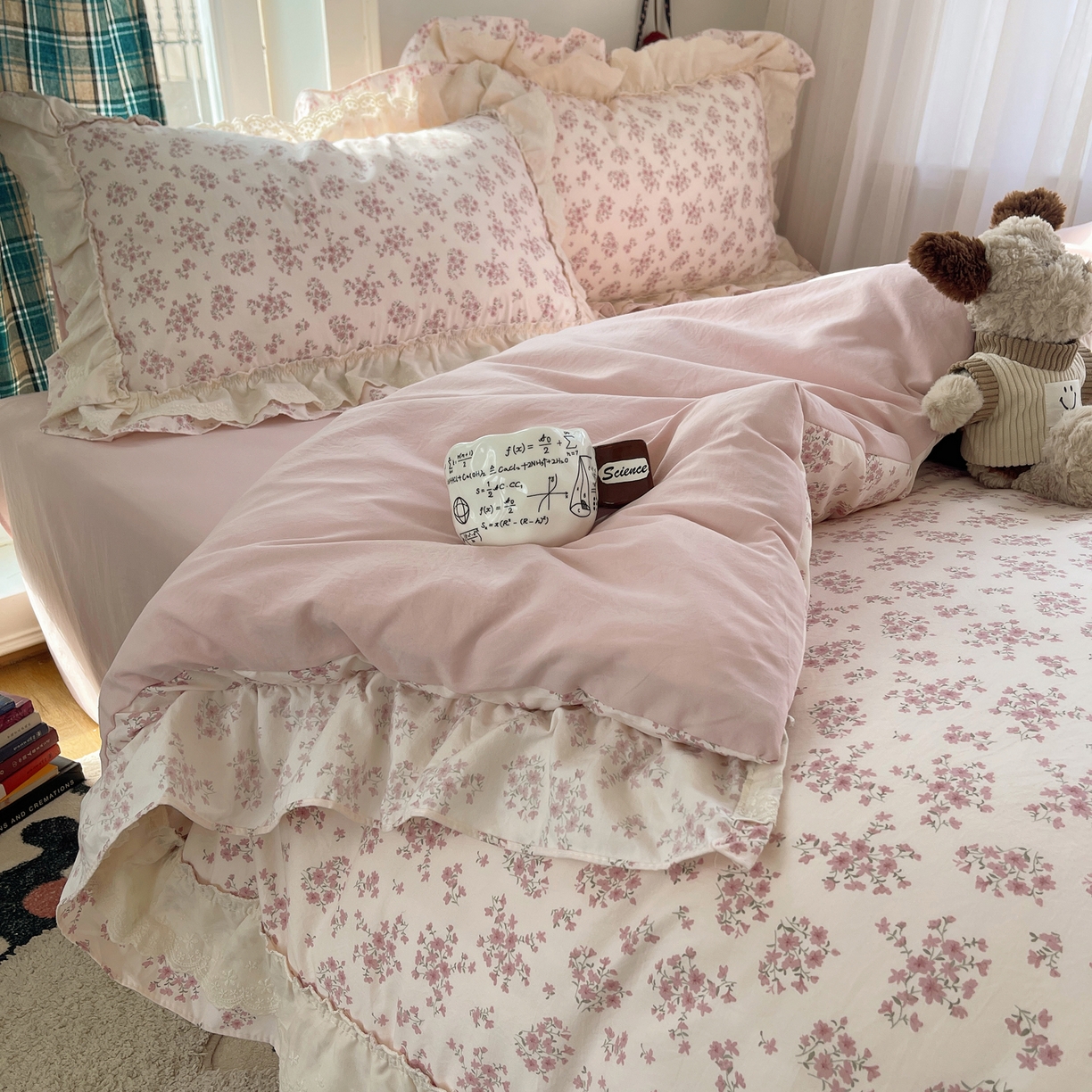 91家纺网 家纺一手货源 找家纺 （总）韩都家居 2026春夏新款古法仿棉蕾丝花边四件套