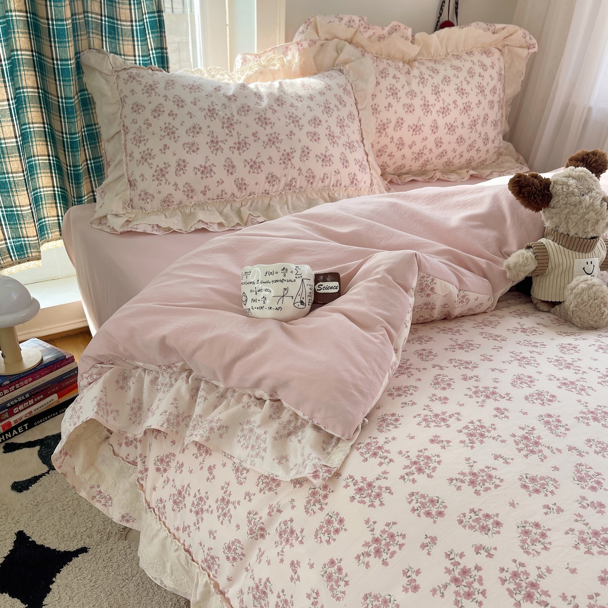 91家纺网 家纺一手货源 找家纺 （总）韩都家居 2026春夏新款古法仿棉蕾丝花边四件套