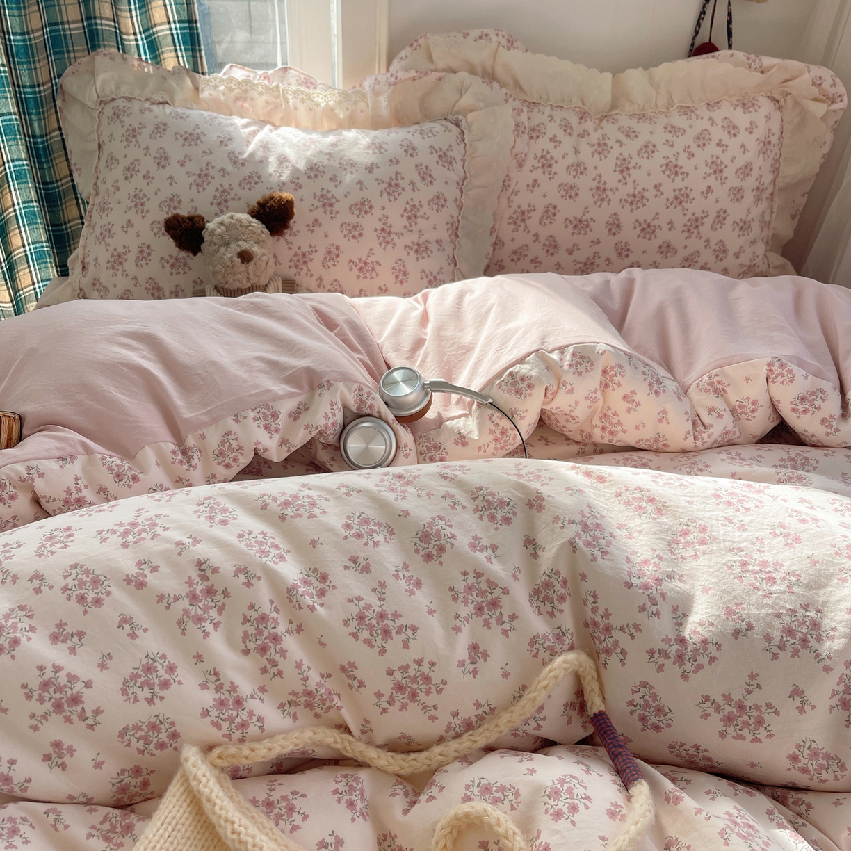 91家纺网 家纺一手货源 找家纺 （总）韩都家居 2026春夏新款古法仿棉蕾丝花边四件套