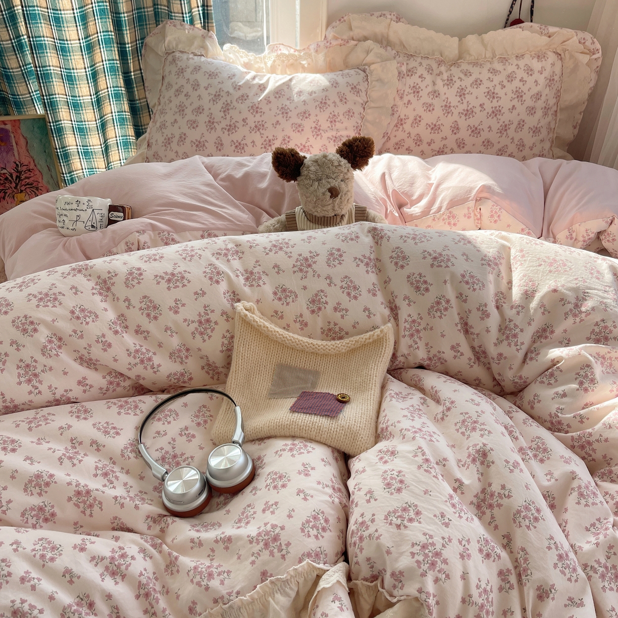 91家纺网 家纺一手货源 找家纺 （总）韩都家居 2026春夏新款古法仿棉蕾丝花边四件套