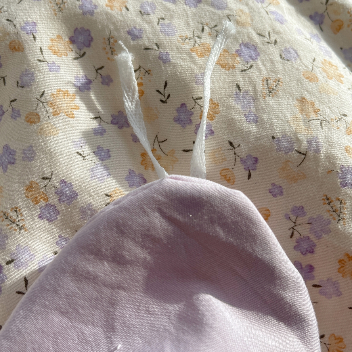 91家纺网 家纺一手货源 找家纺 韩都家居 2026春夏新款古法仿棉蕾丝花边四件套 芋泥碎花