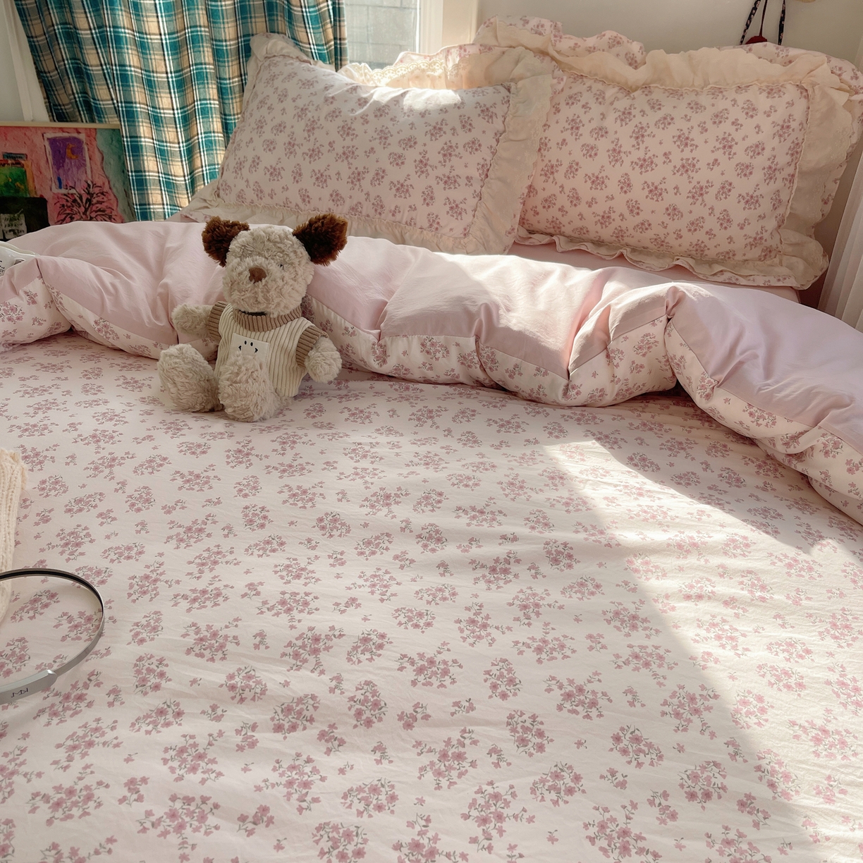 91家纺网 家纺一手货源 找家纺 （总）韩都家居 2026春夏新款古法仿棉蕾丝花边四件套