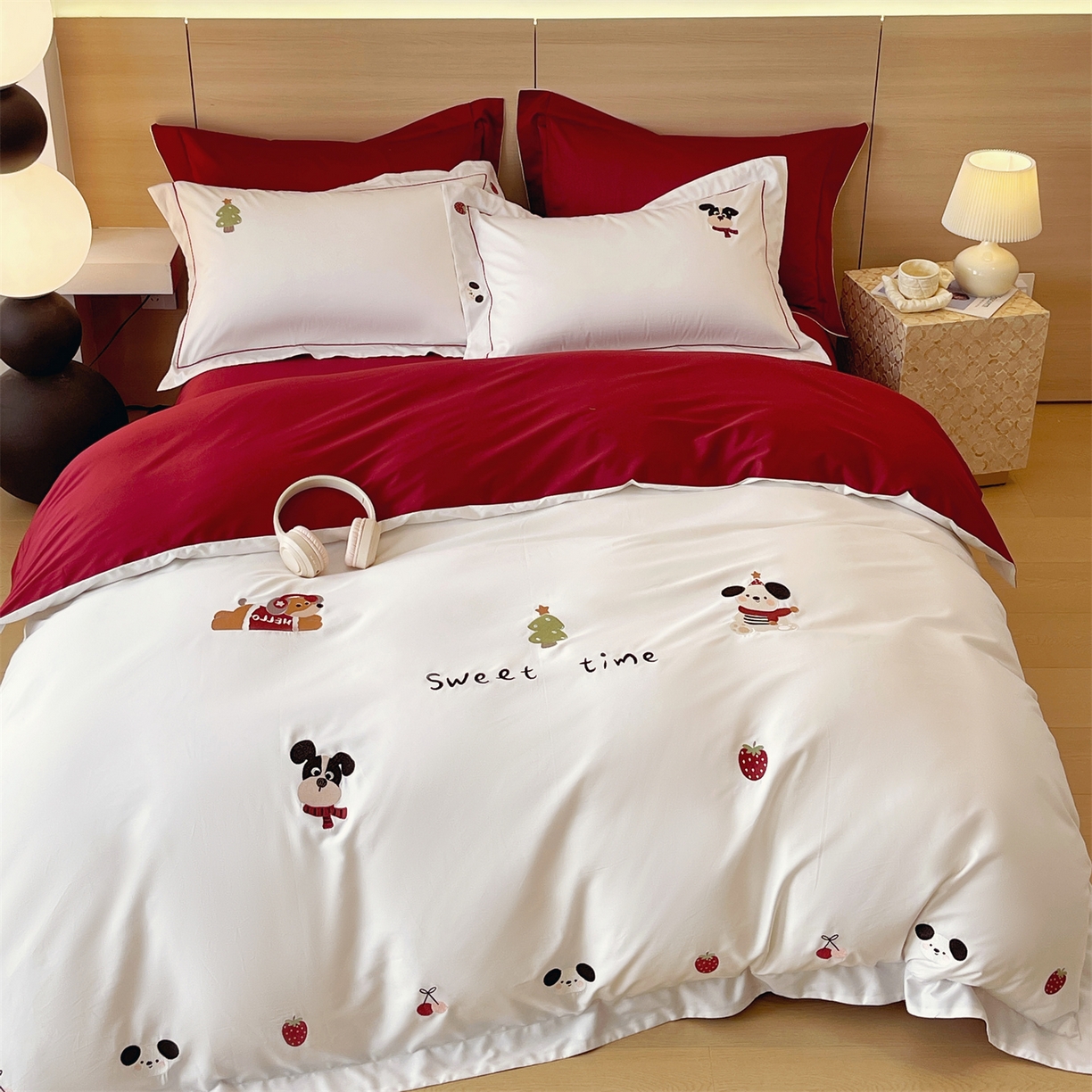 91家纺网 家纺一手货源 找家纺 （总）鼎飞家纺 2026新款100支新疆长绒棉绣花四件套--甜甜的时光