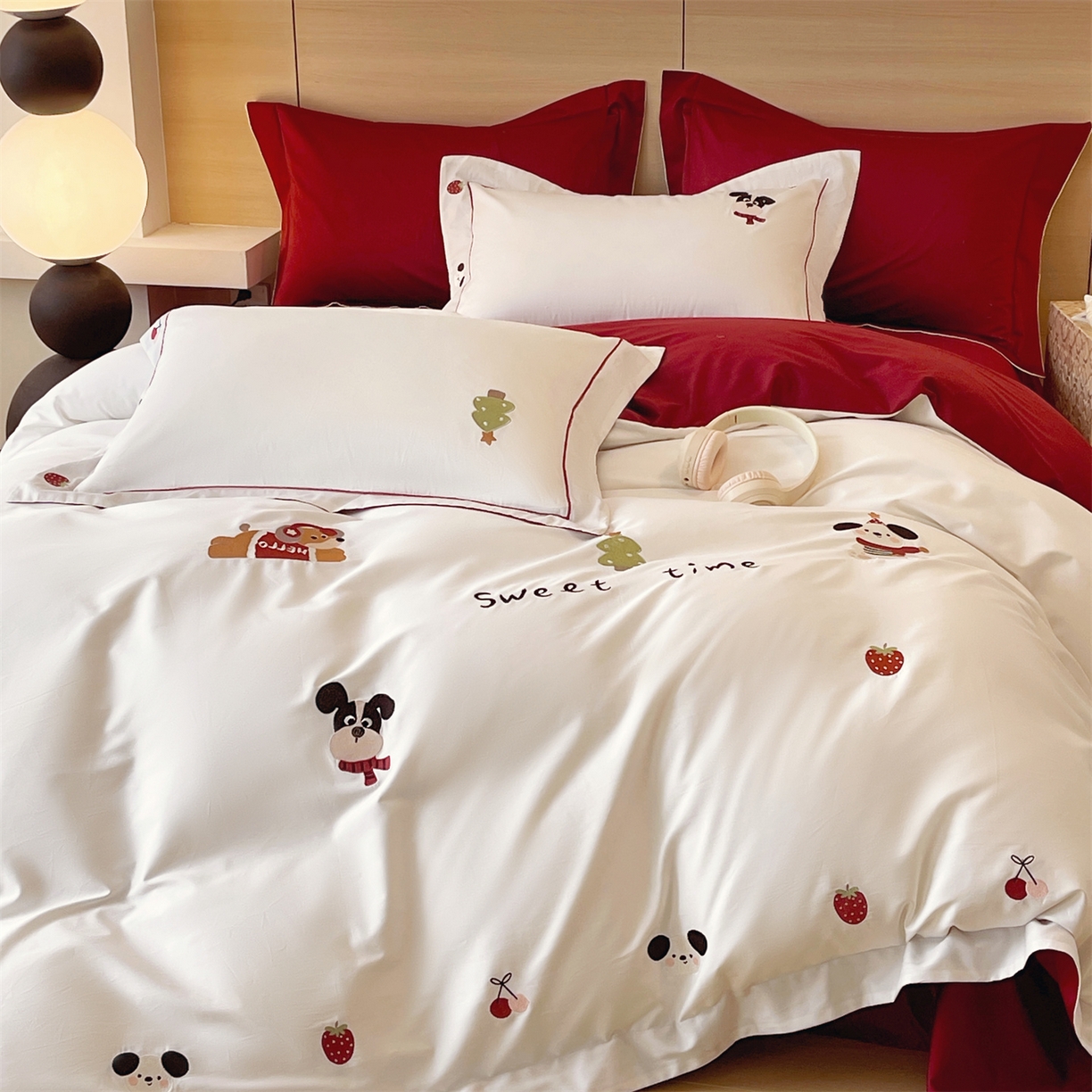 91家纺网 家纺一手货源 找家纺 （总）鼎飞家纺 2026新款100支新疆长绒棉绣花四件套--甜甜的时光