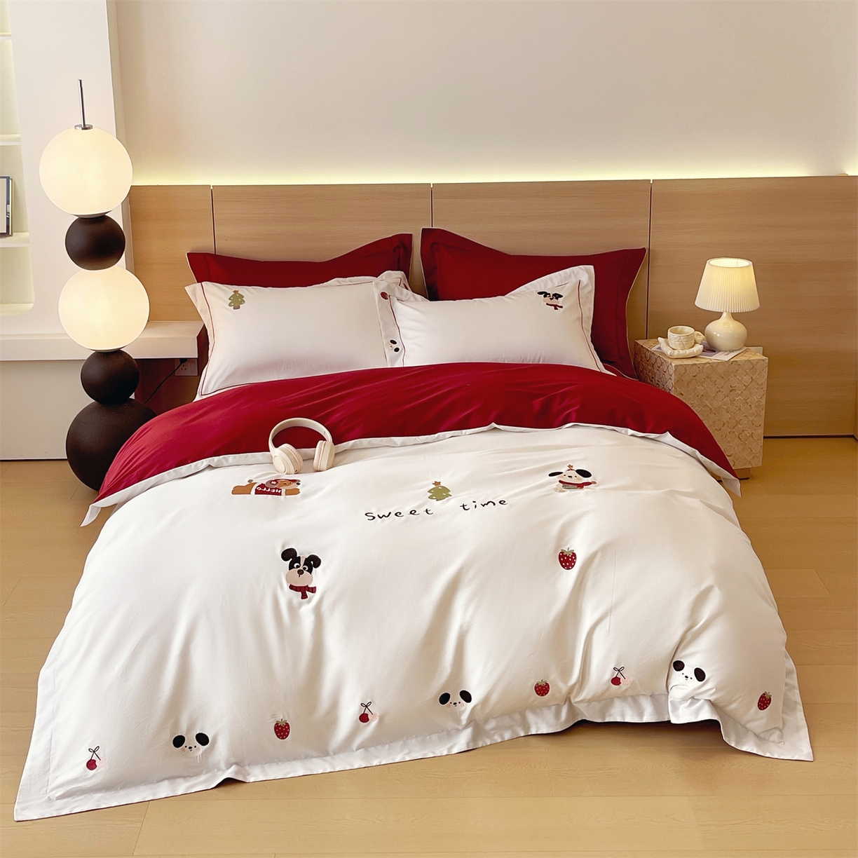 91家纺网 家纺一手货源 找家纺 （总）鼎飞家纺 2026新款100支新疆长绒棉绣花四件套--甜甜的时光