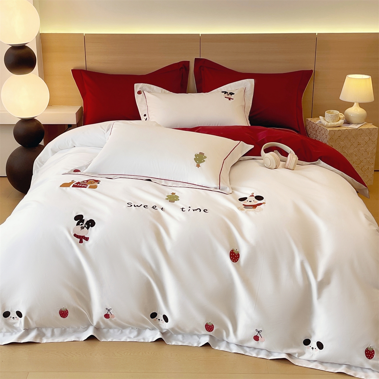 91家纺网 家纺一手货源 找家纺 （总）鼎飞家纺 2026新款100支新疆长绒棉绣花四件套--甜甜的时光