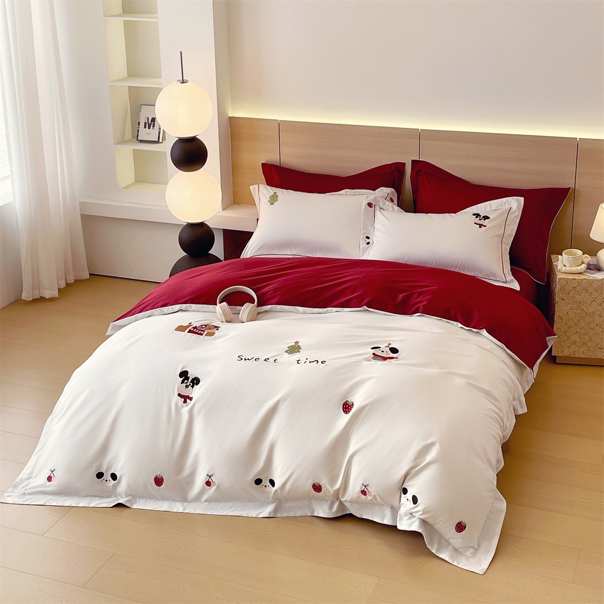 91家纺网 家纺一手货源 找家纺 （总）鼎飞家纺 2026新款100支新疆长绒棉绣花四件套--甜甜的时光