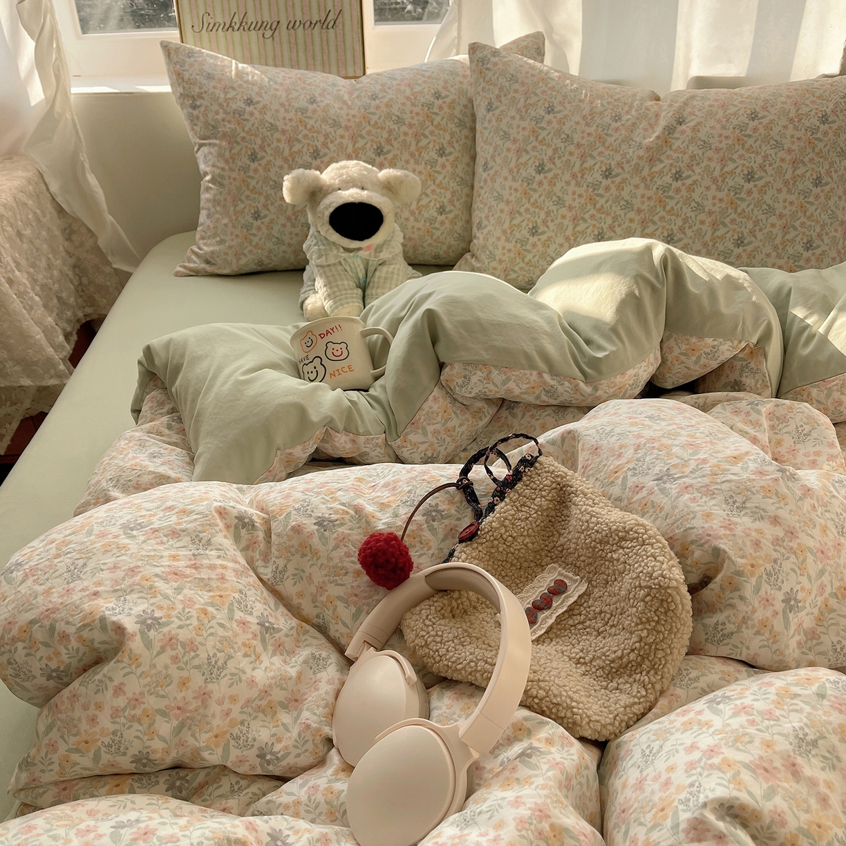 91家纺网 家纺一手货源 找家纺 （总）初夏家纺 2026 古法仿棉水洗棉A类四件套被罩床单三件套床上用品卡通可爱【提供买家秀】