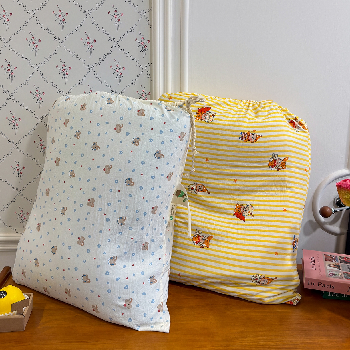 91家纺网 家纺一手货源 找家纺 赫梵茜 2026新款韩系古法韩国水洗棉仿棉云感棉大布袋法式浪漫大花边床盖四件套 组合图仅供展示不可下单