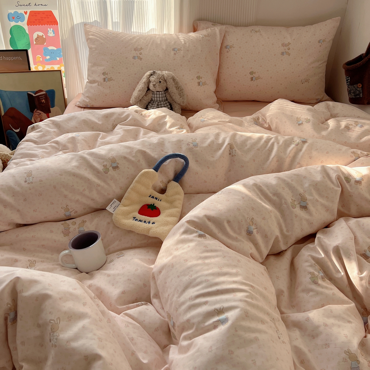 91家纺网 家纺一手货源 找家纺 XIWEN-希文家纺 2026春夏新款40支全棉13372卡通四件套 小玩家