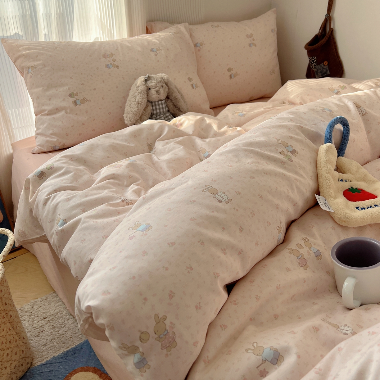 91家纺网 家纺一手货源 找家纺 XIWEN-希文家纺 2026春夏新款40支全棉13372卡通四件套 小玩家