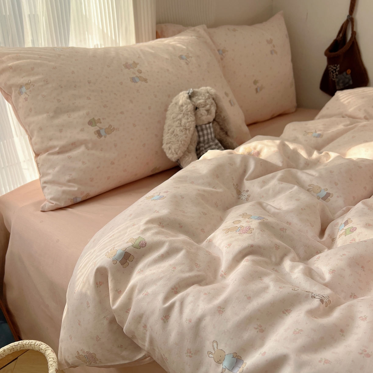 91家纺网 家纺一手货源 找家纺 XIWEN-希文家纺 2026春夏新款40支全棉13372卡通四件套 小玩家