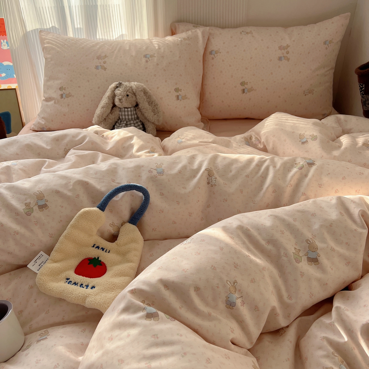 91家纺网 家纺一手货源 找家纺 XIWEN-希文家纺 2026春夏新款40支全棉13372卡通四件套 小玩家