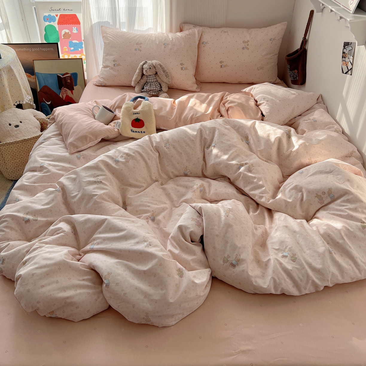 91家纺网 家纺一手货源 找家纺 XIWEN-希文家纺 2026春夏新款40支全棉13372卡通四件套 小玩家