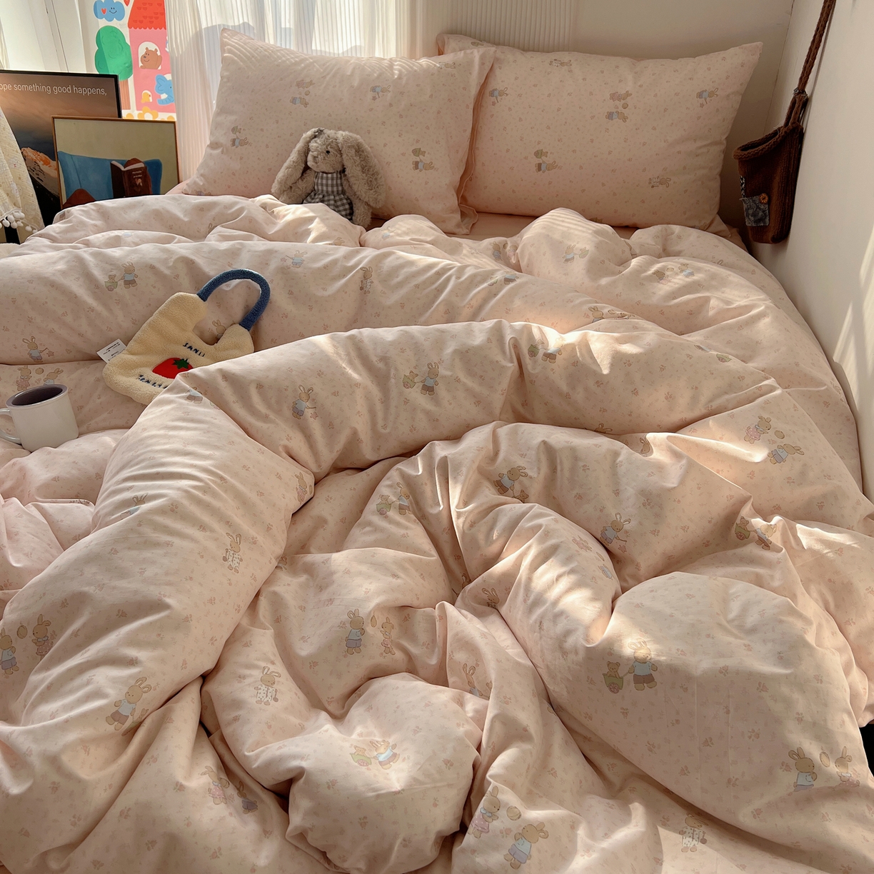 91家纺网 家纺一手货源 找家纺 XIWEN-希文家纺 2026春夏新款40支全棉13372卡通四件套 小玩家