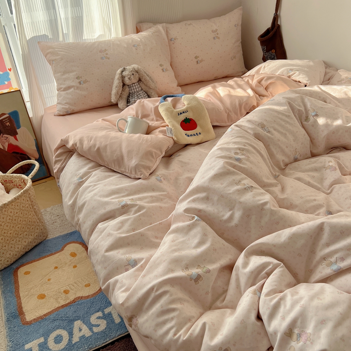 91家纺网 家纺一手货源 找家纺 XIWEN-希文家纺 2026春夏新款40支全棉13372卡通四件套 小玩家