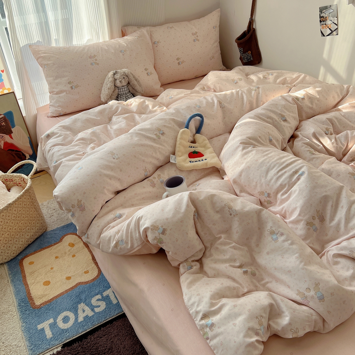 91家纺网 家纺一手货源 找家纺 XIWEN-希文家纺 2026春夏新款40支全棉13372卡通四件套 小玩家