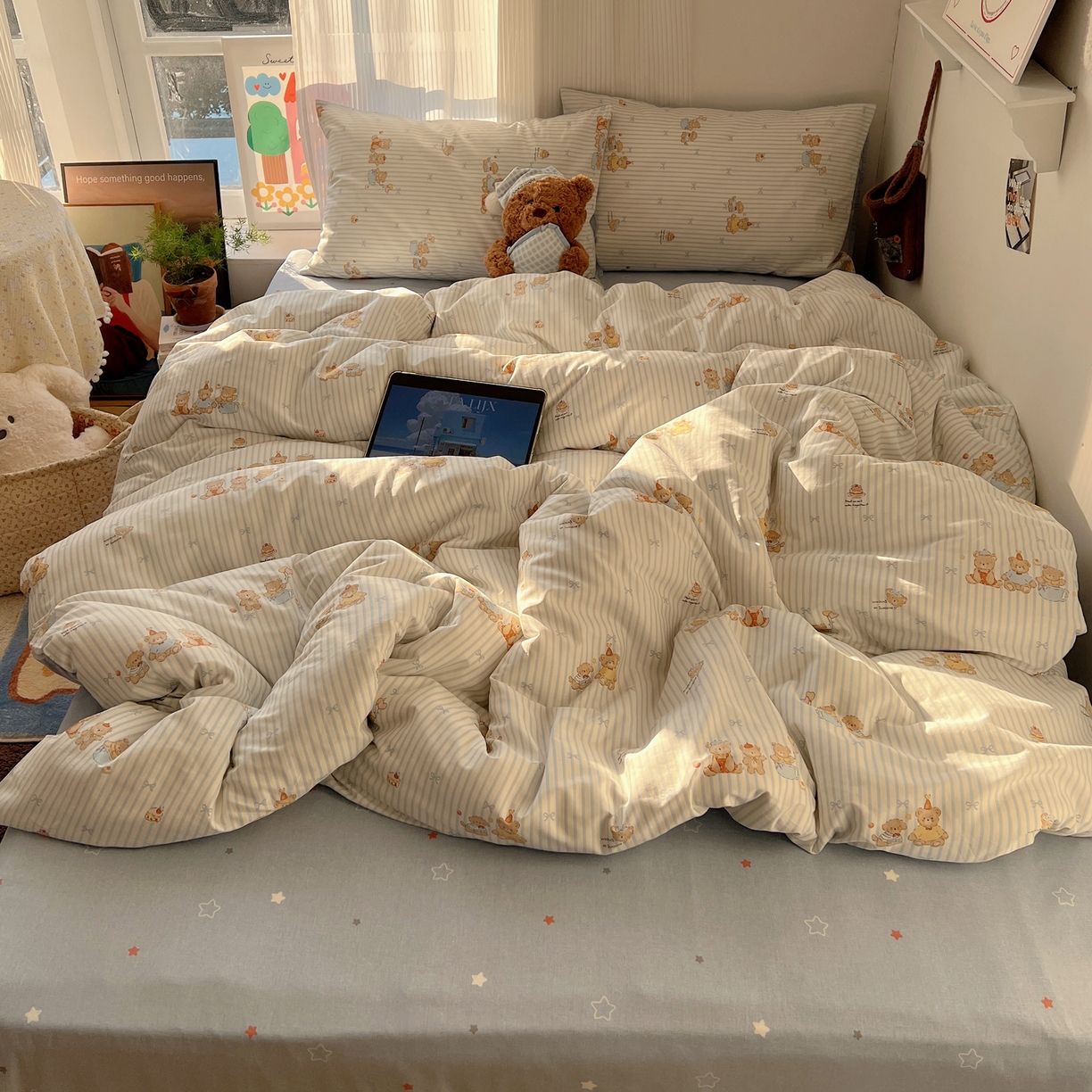 91家纺网 家纺一手货源 找家纺 （总）XIWEN-希文家纺 2026春夏新款40支全棉13372卡通四件套