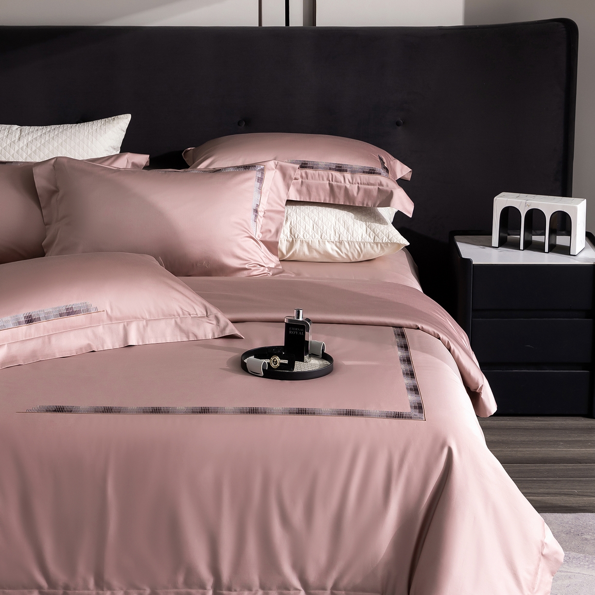 91家纺网 家纺一手货源 找家纺 （总）时亿家居 2026新款100支全棉纯棉绣花四件套-至简逸品系列