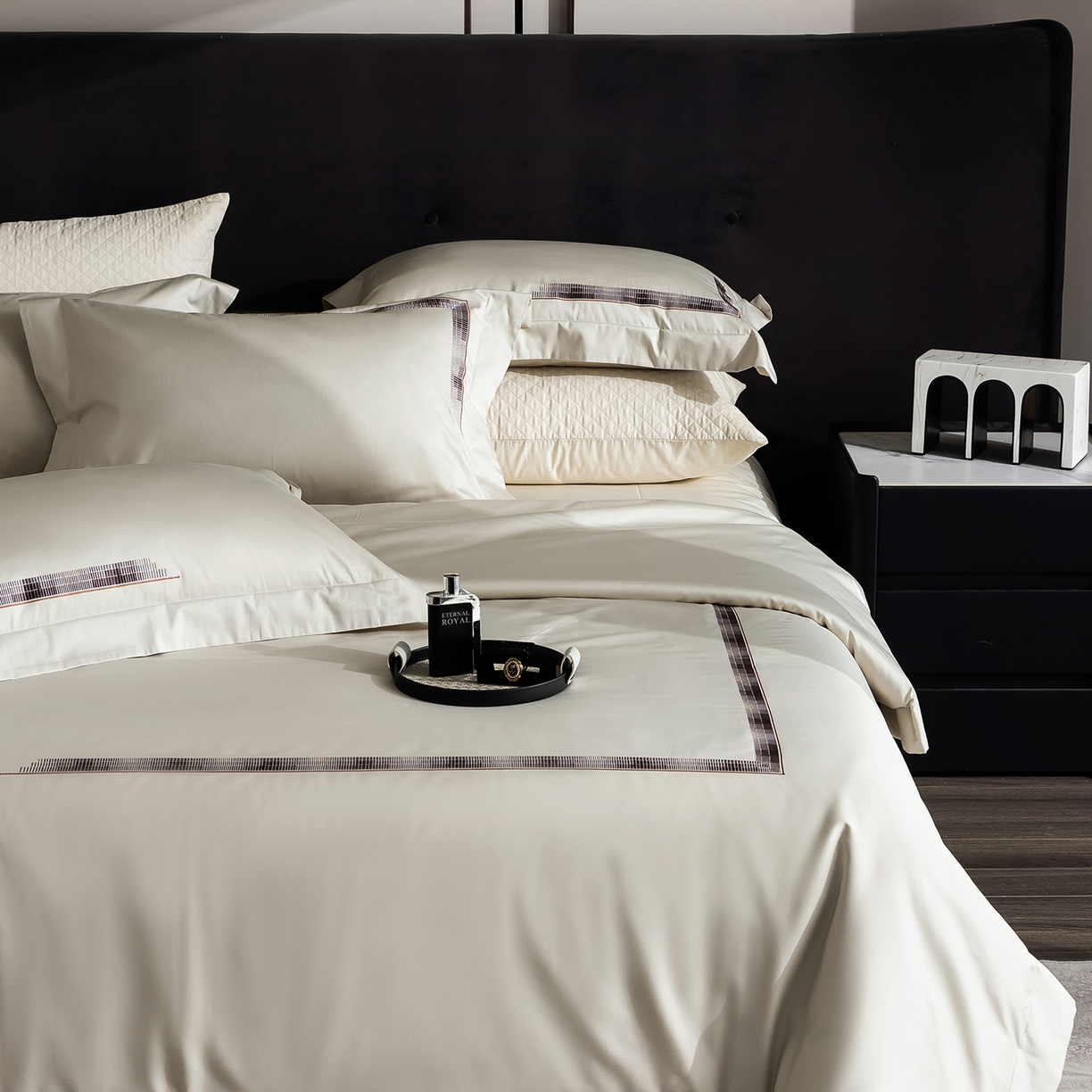 91家纺网 家纺一手货源 找家纺 （总）时亿家居 2026新款100支全棉纯棉绣花四件套-至简逸品系列