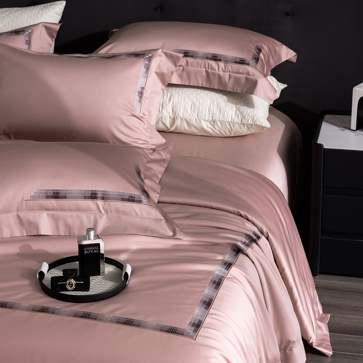 91家纺网 家纺一手货源 找家纺 （总）时亿家居 2026新款100支全棉纯棉绣花四件套-至简逸品系列