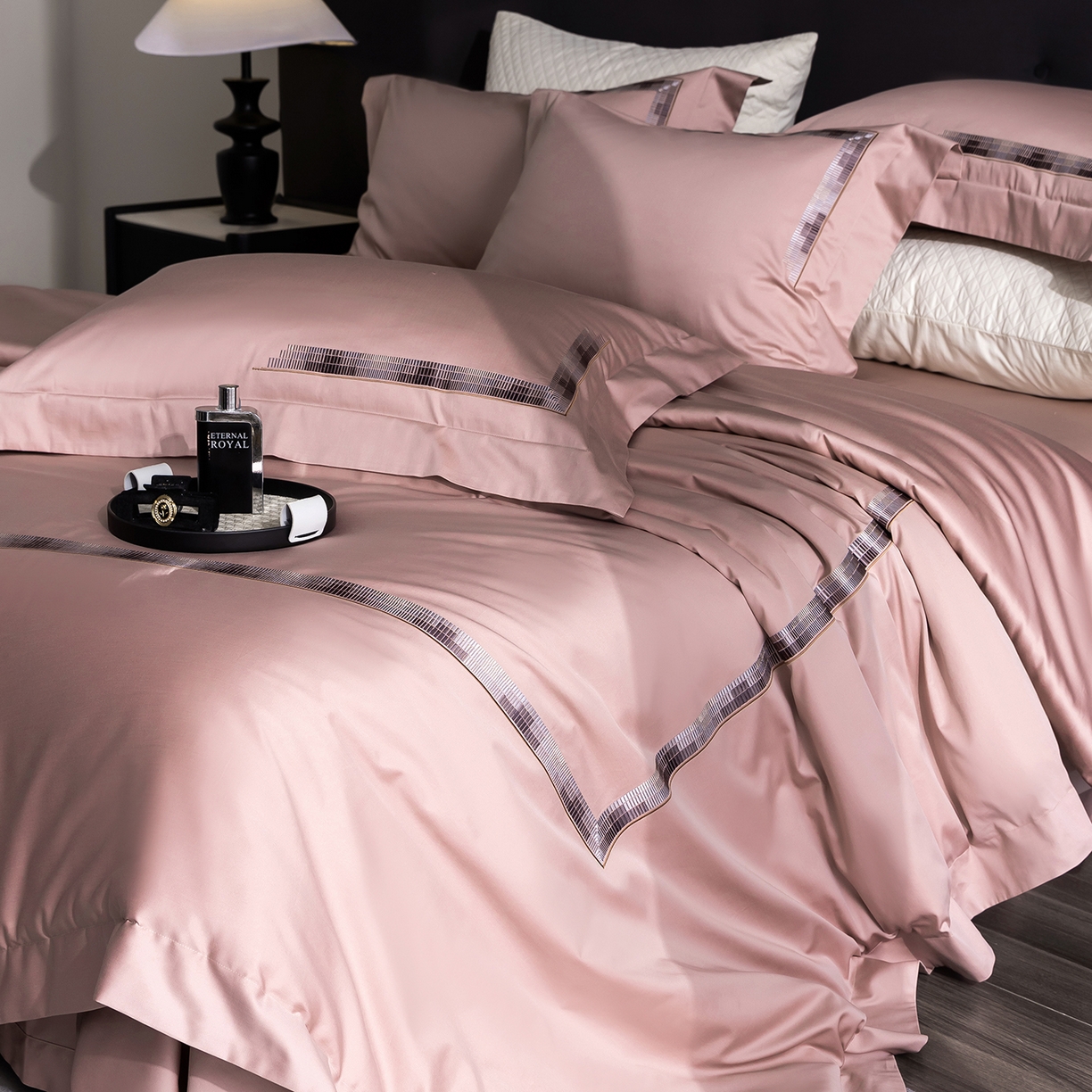 91家纺网 家纺一手货源 找家纺 （总）时亿家居 2026新款100支全棉纯棉绣花四件套-至简逸品系列