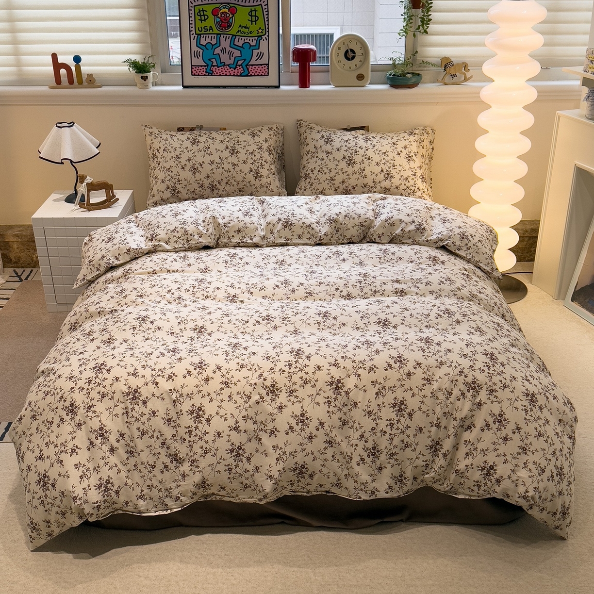 91家纺网 家纺一手货源 找家纺 （总）珺柔家纺 2026新款亲肤舒适棉麻印花四件套