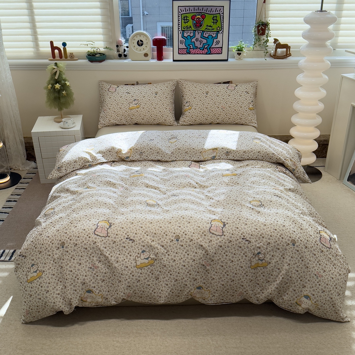 91家纺网 家纺一手货源 找家纺 （总）珺柔家纺 2026新款亲肤舒适棉麻印花四件套