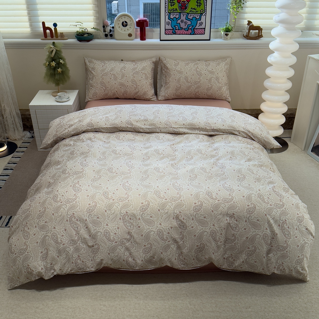 91家纺网 家纺一手货源 找家纺 （总）珺柔家纺 2026新款亲肤舒适棉麻印花四件套