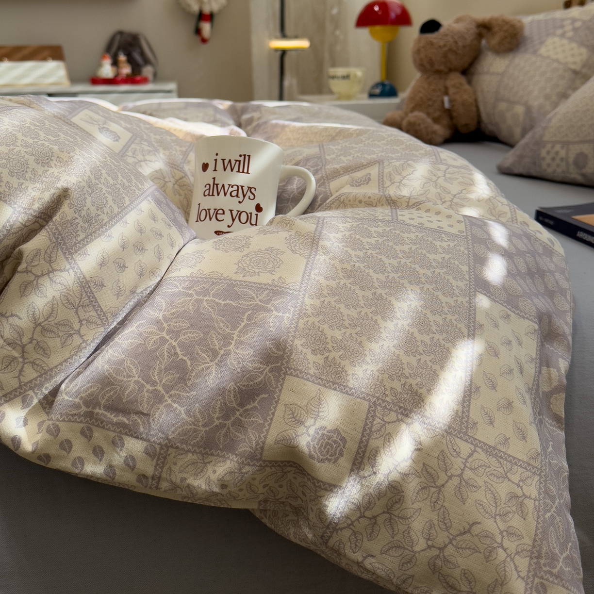 91家纺网 家纺一手货源 找家纺 珺柔家纺 2026新款亲肤舒适棉麻印花四件套 繁花