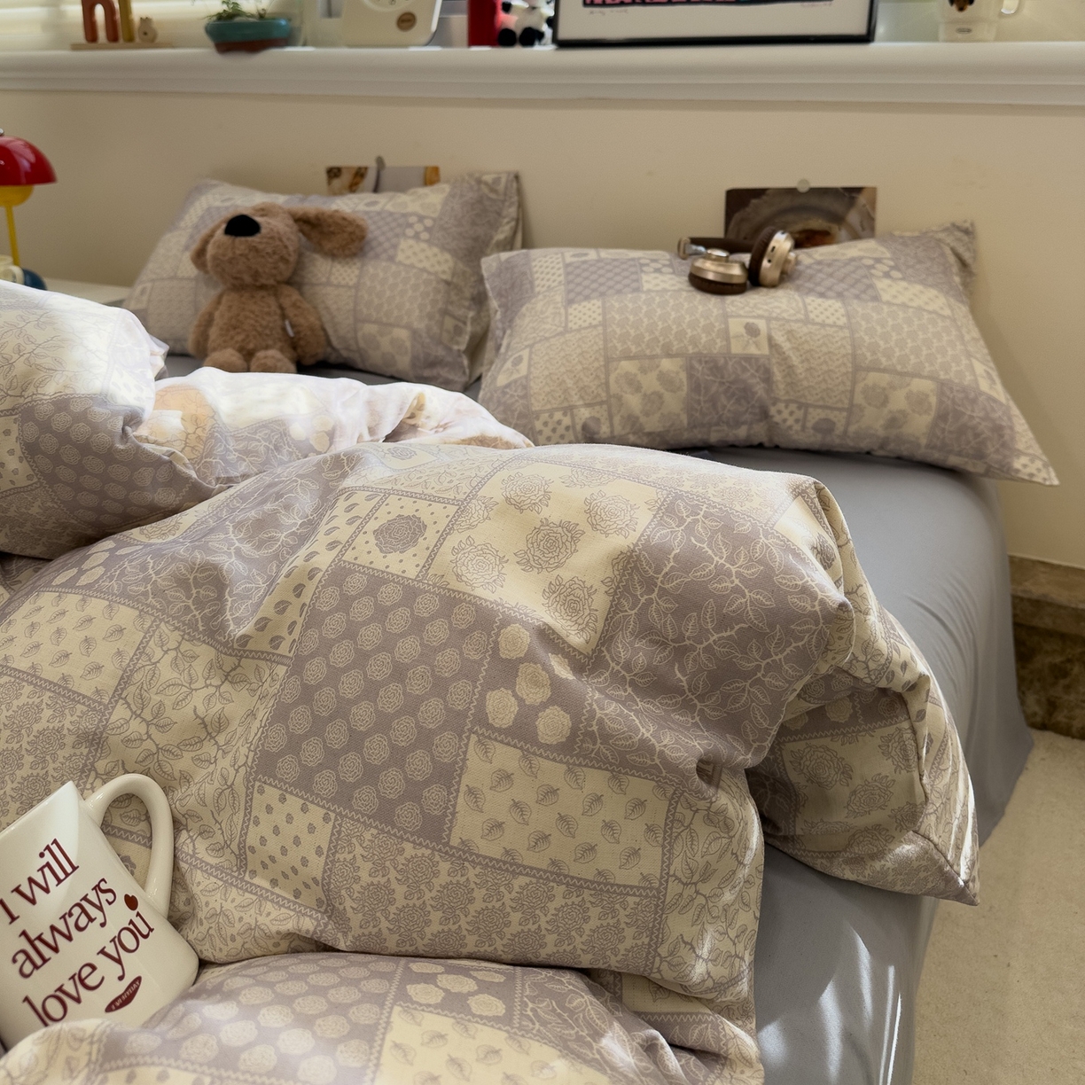 91家纺网 家纺一手货源 找家纺 珺柔家纺 2026新款亲肤舒适棉麻印花四件套 繁花