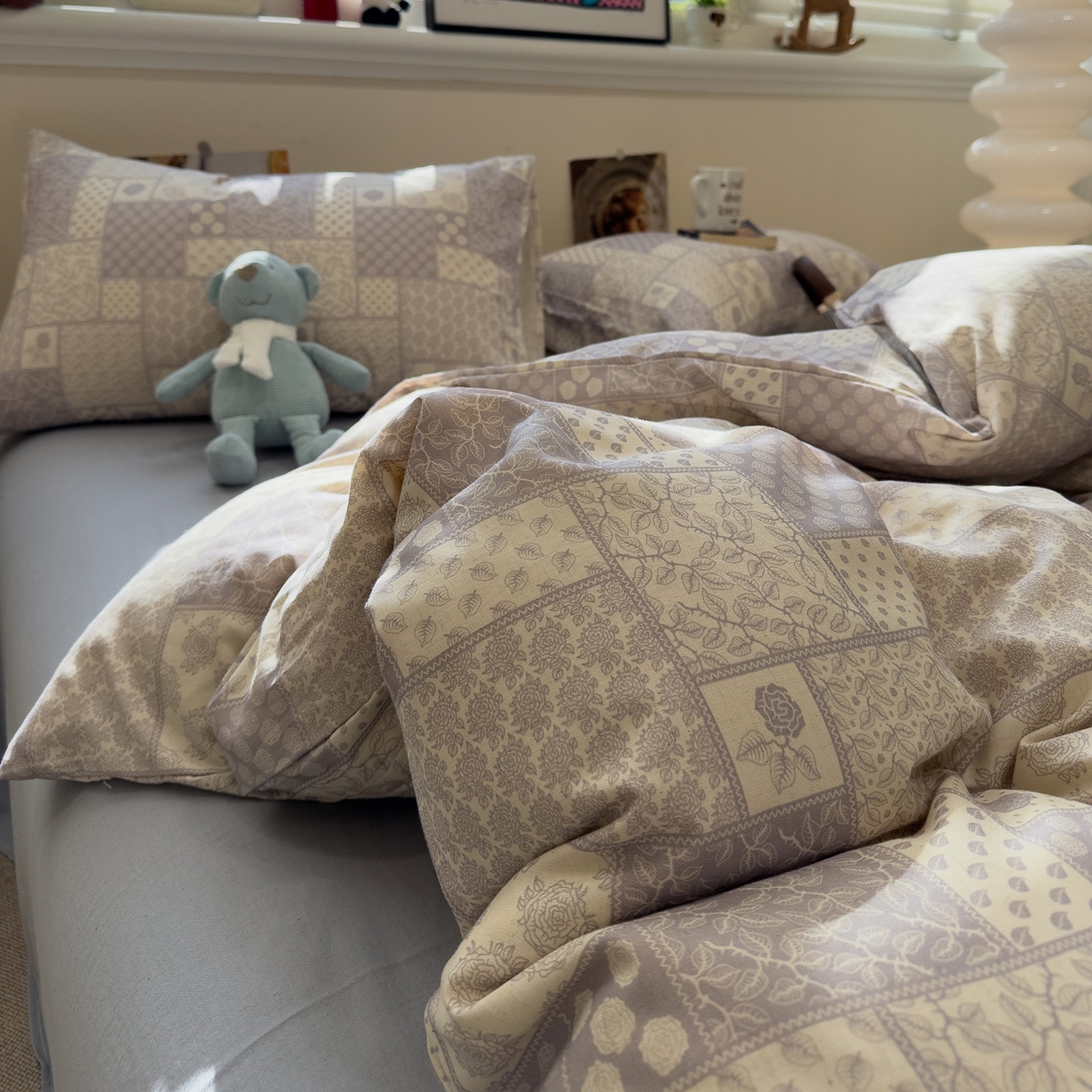 91家纺网 家纺一手货源 找家纺 珺柔家纺 2026新款亲肤舒适棉麻印花四件套 繁花