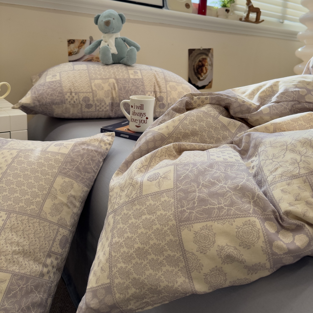 91家纺网 家纺一手货源 找家纺 珺柔家纺 2026新款亲肤舒适棉麻印花四件套 繁花