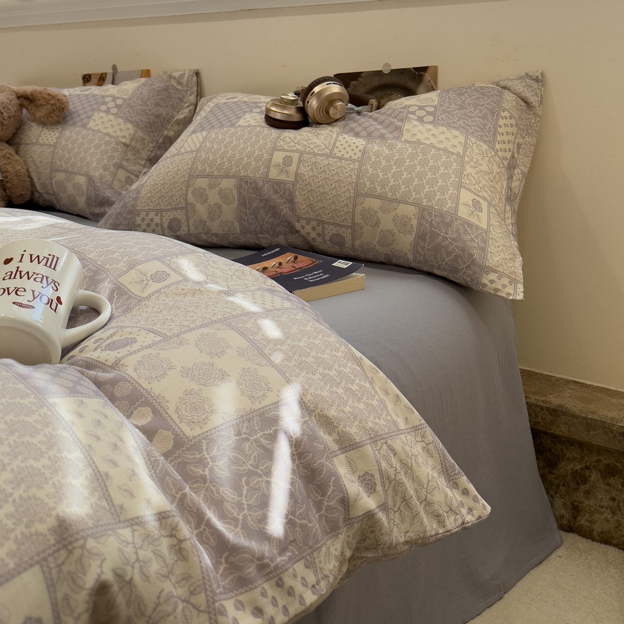 91家纺网 家纺一手货源 找家纺 珺柔家纺 2026新款亲肤舒适棉麻印花四件套 繁花