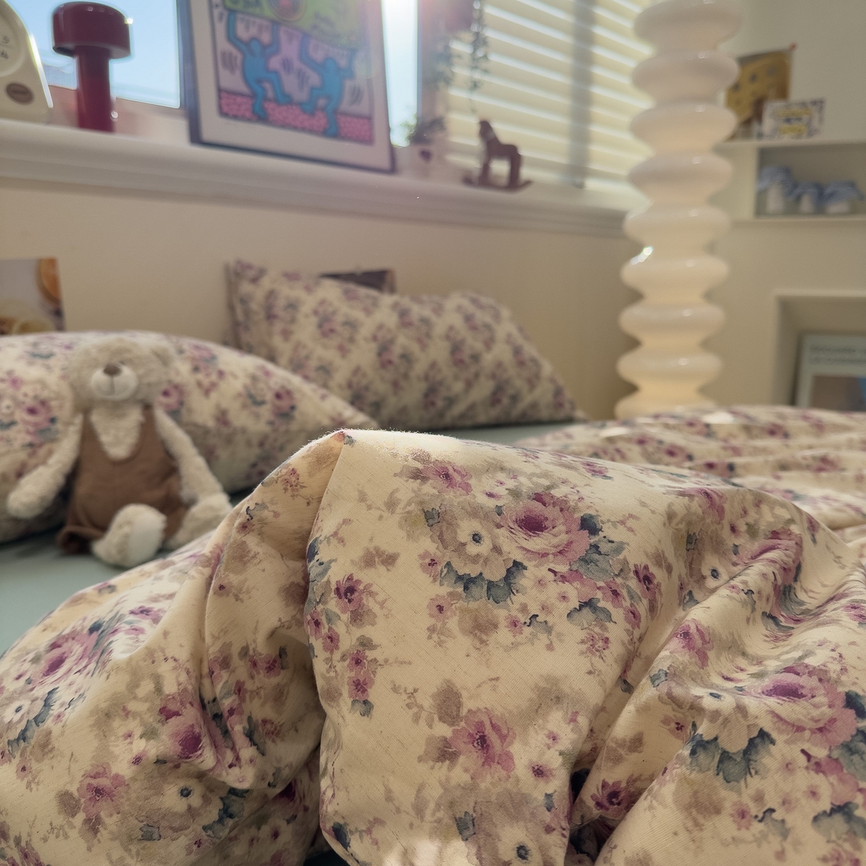 91家纺网 家纺一手货源 找家纺 珺柔家纺 2026新款亲肤舒适棉麻印花四件套 花开富贵