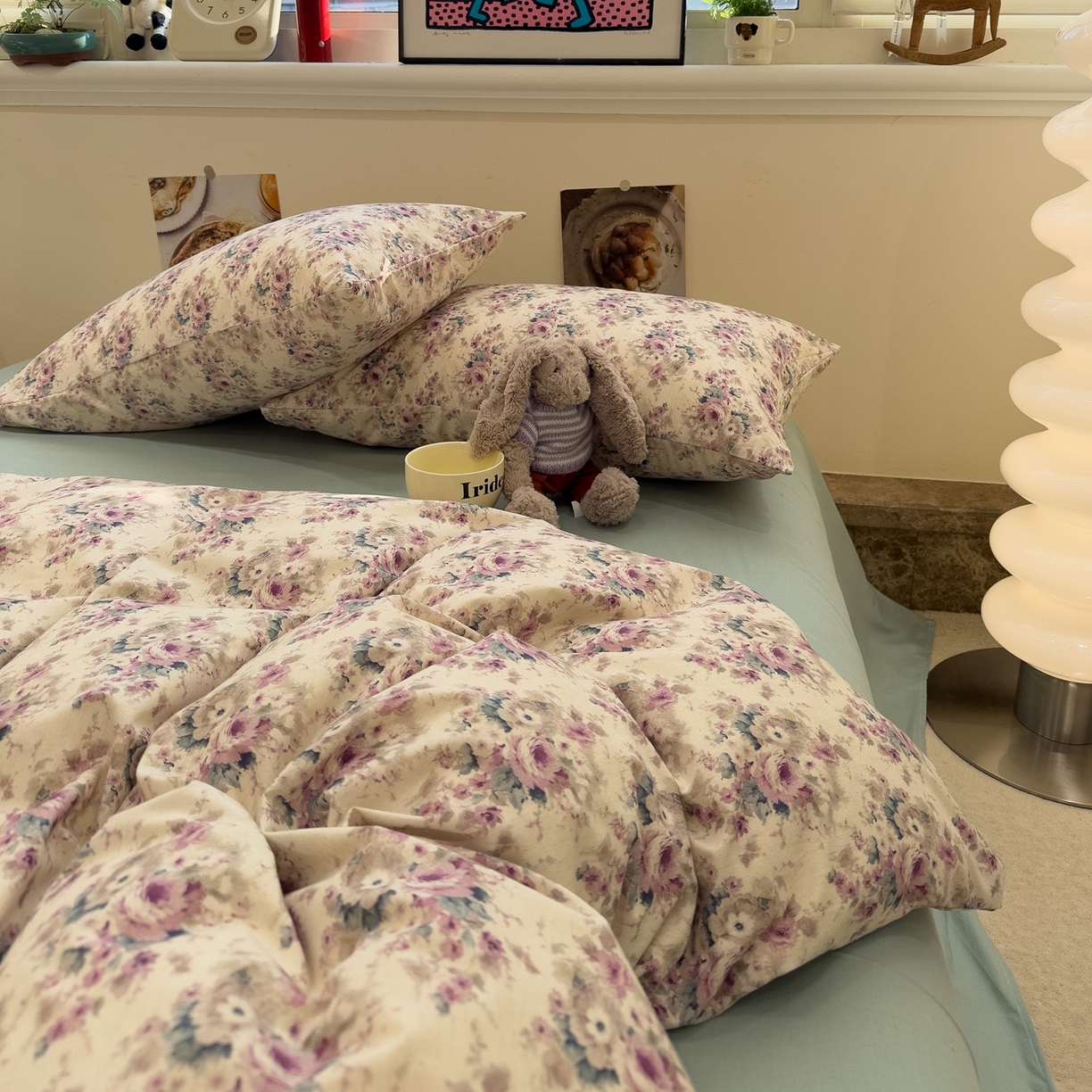 91家纺网 家纺一手货源 找家纺 珺柔家纺 2026新款亲肤舒适棉麻印花四件套 花开富贵