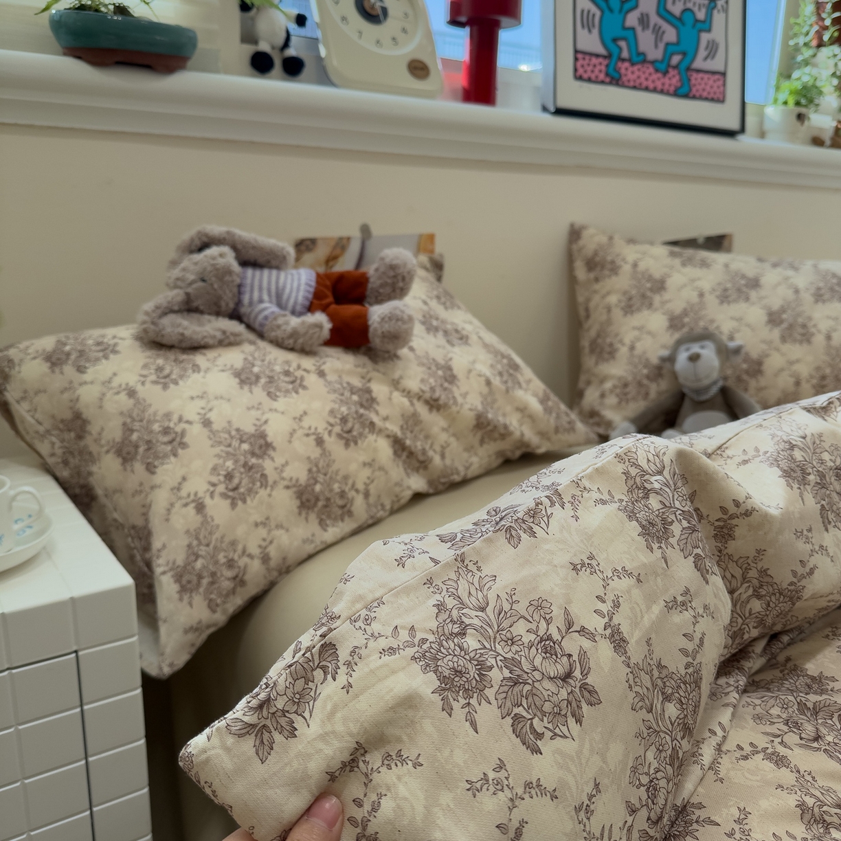 91家纺网 家纺一手货源 找家纺 珺柔家纺 2026新款亲肤舒适棉麻印花四件套 花千朵