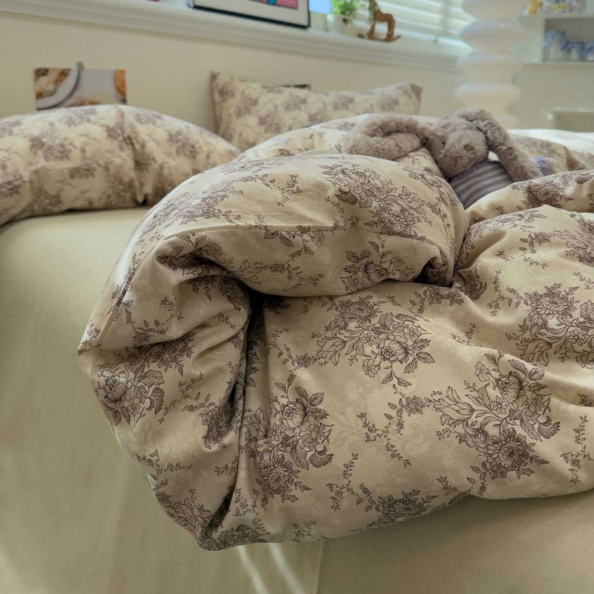 91家纺网 家纺一手货源 找家纺 珺柔家纺 2026新款亲肤舒适棉麻印花四件套 花千朵