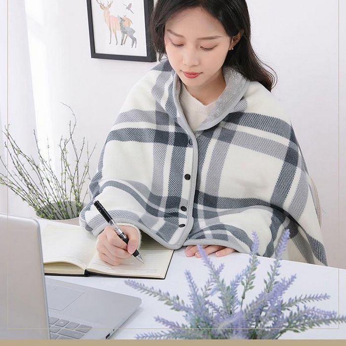 91家纺网 家纺一手货源 找家纺 安琪家纺 2026新款跨境电商爆款多功能可穿披肩盖毯办公室午休毯牛奶绒礼品毯毛毯毯子 灰白格