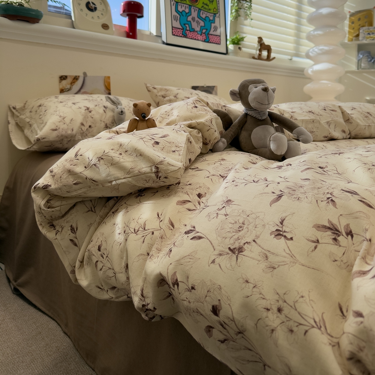 91家纺网 家纺一手货源 找家纺 珺柔家纺 2026新款亲肤舒适棉麻印花四件套 花俏