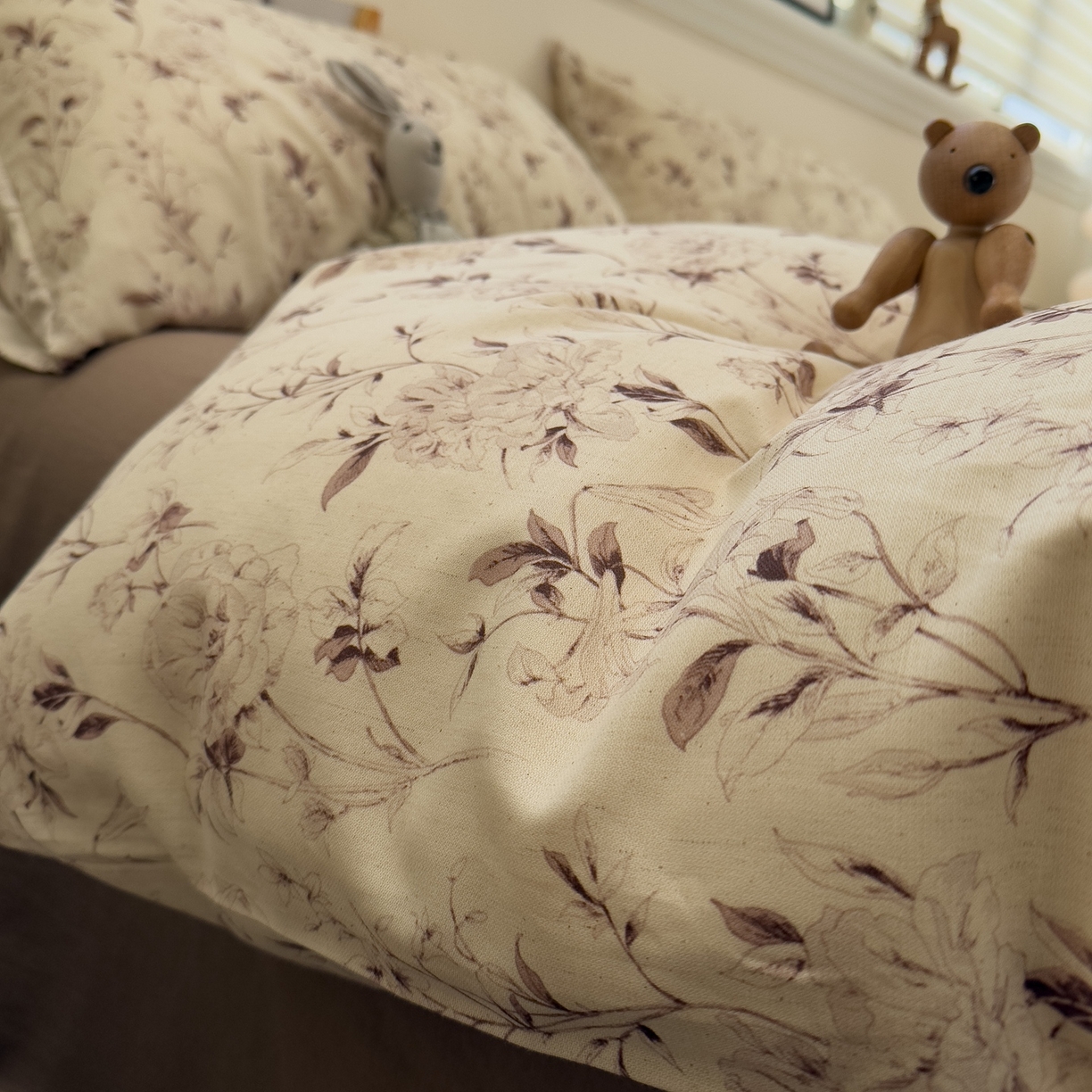 91家纺网 家纺一手货源 找家纺 珺柔家纺 2026新款亲肤舒适棉麻印花四件套 花俏