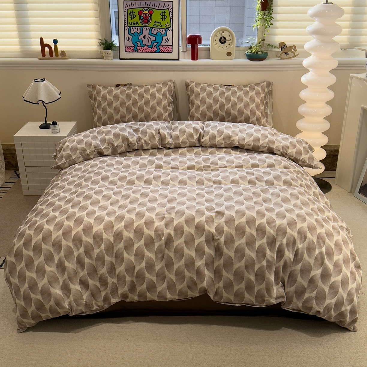 珺柔家纺 2026新款亲肤舒适棉麻印花四件套 米乐