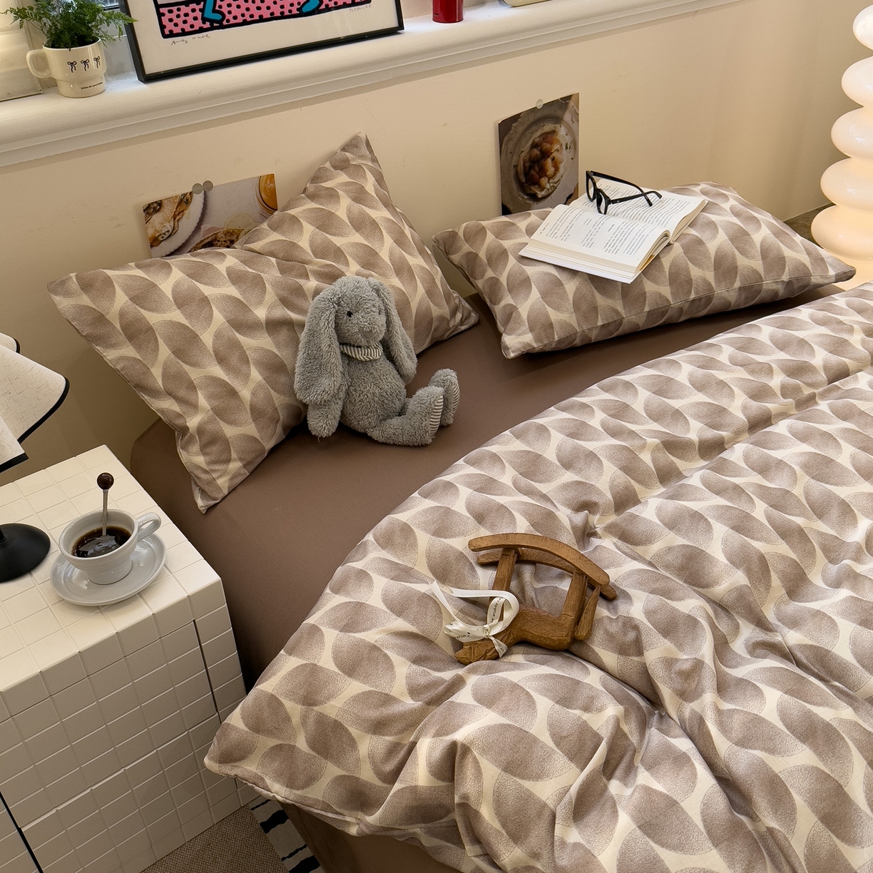 91家纺网 家纺一手货源 找家纺 珺柔家纺 2026新款亲肤舒适棉麻印花四件套 米乐