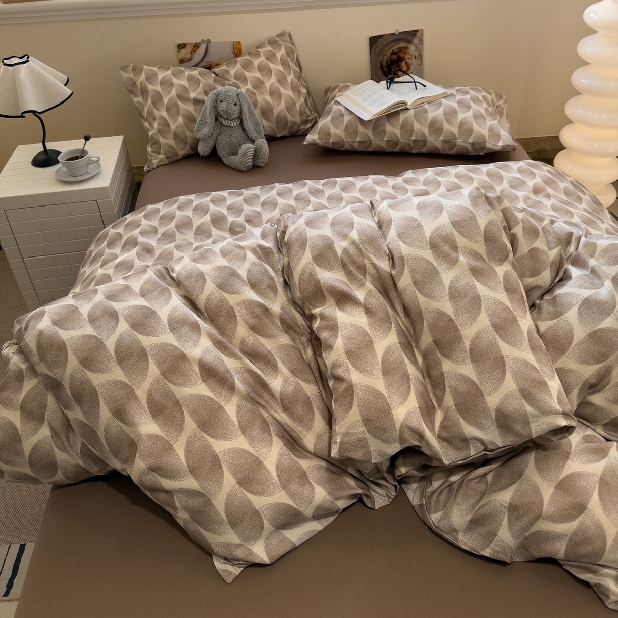 91家纺网 家纺一手货源 找家纺 珺柔家纺 2026新款亲肤舒适棉麻印花四件套 米乐