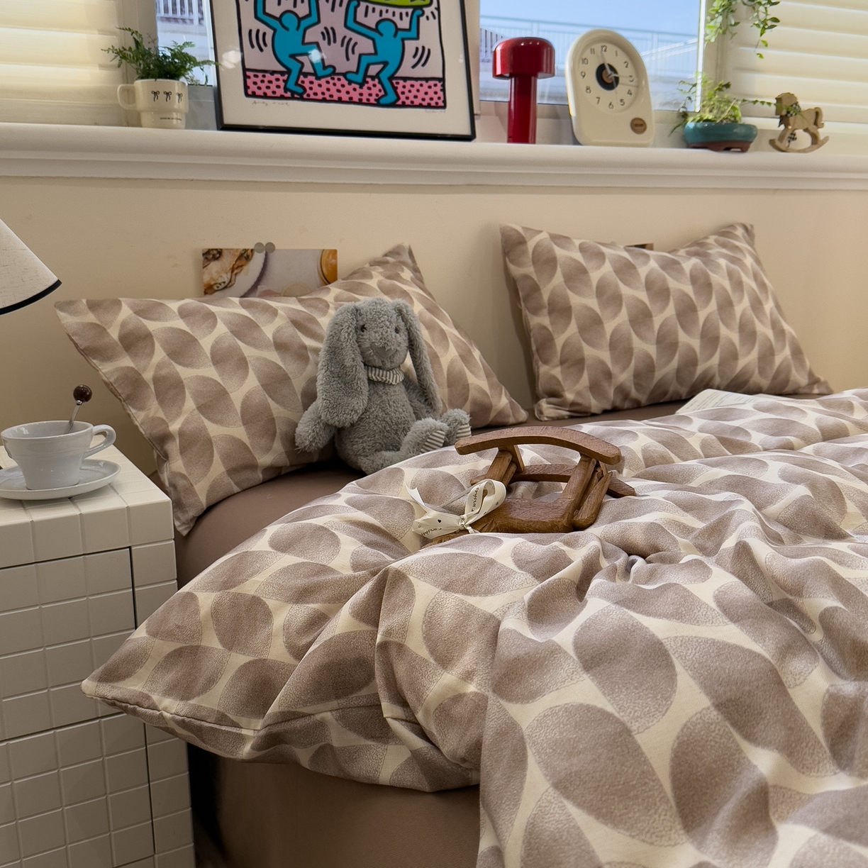 91家纺网 家纺一手货源 找家纺 珺柔家纺 2026新款亲肤舒适棉麻印花四件套 米乐