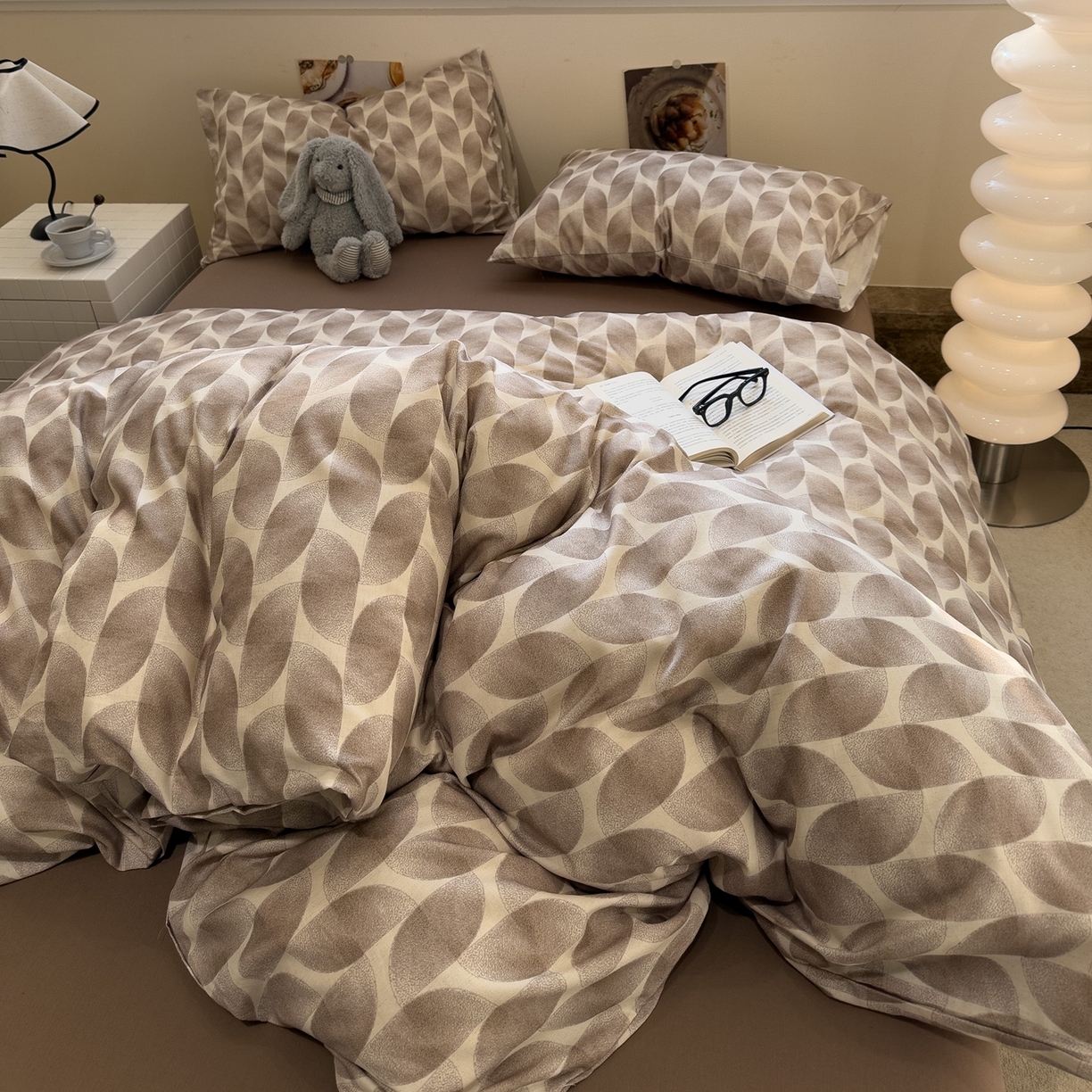 91家纺网 家纺一手货源 找家纺 珺柔家纺 2026新款亲肤舒适棉麻印花四件套 米乐