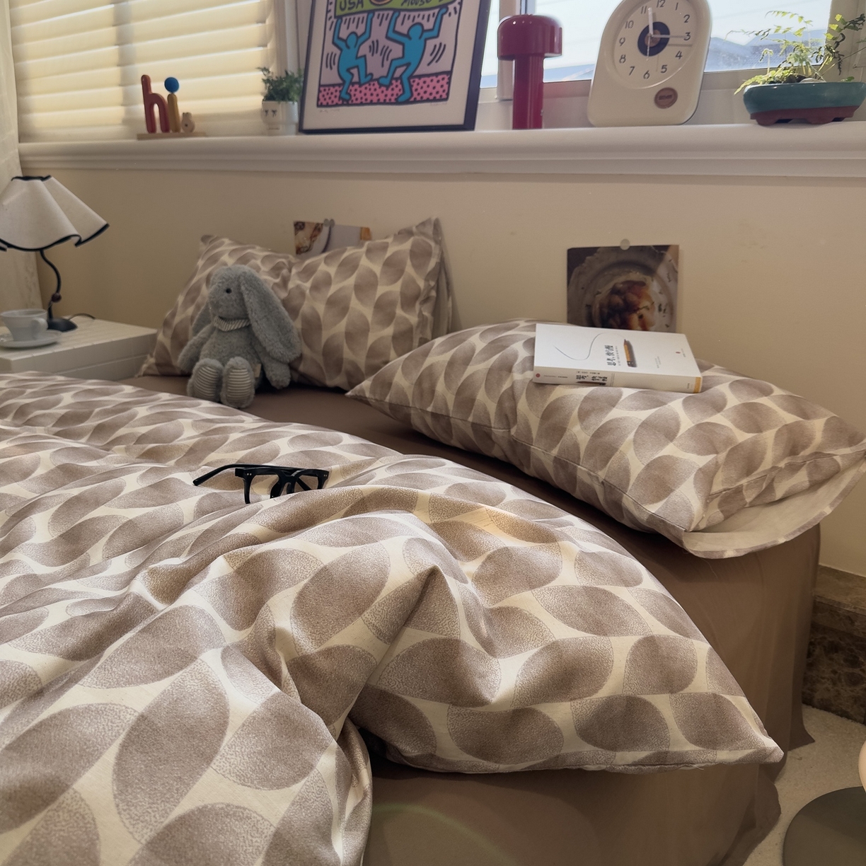 91家纺网 家纺一手货源 找家纺 珺柔家纺 2026新款亲肤舒适棉麻印花四件套 米乐